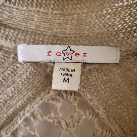 Fever brand cardigan with crocheted back, size medium - Picture 2 of 4